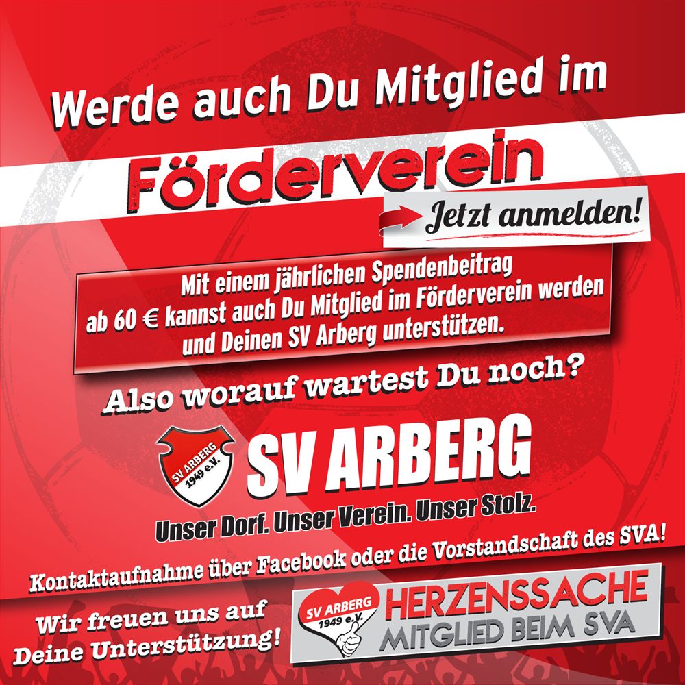 Informationen zum Förderverein des SV Arberg